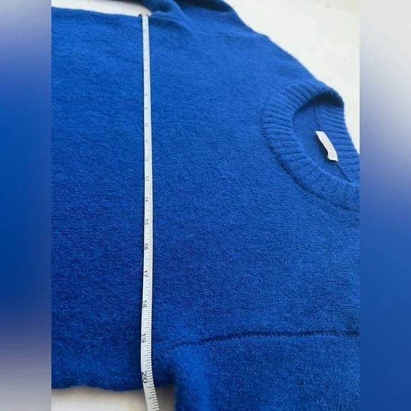 $290 Ayr The Kickback Alpaca Merino Wool Women Blue Sweater S Fisherman Luxury - Picture 5 of 7